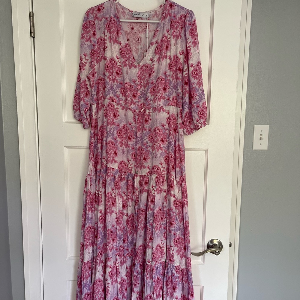 Petal & Pup Kelda Dress Pink Floral Maxi Dress